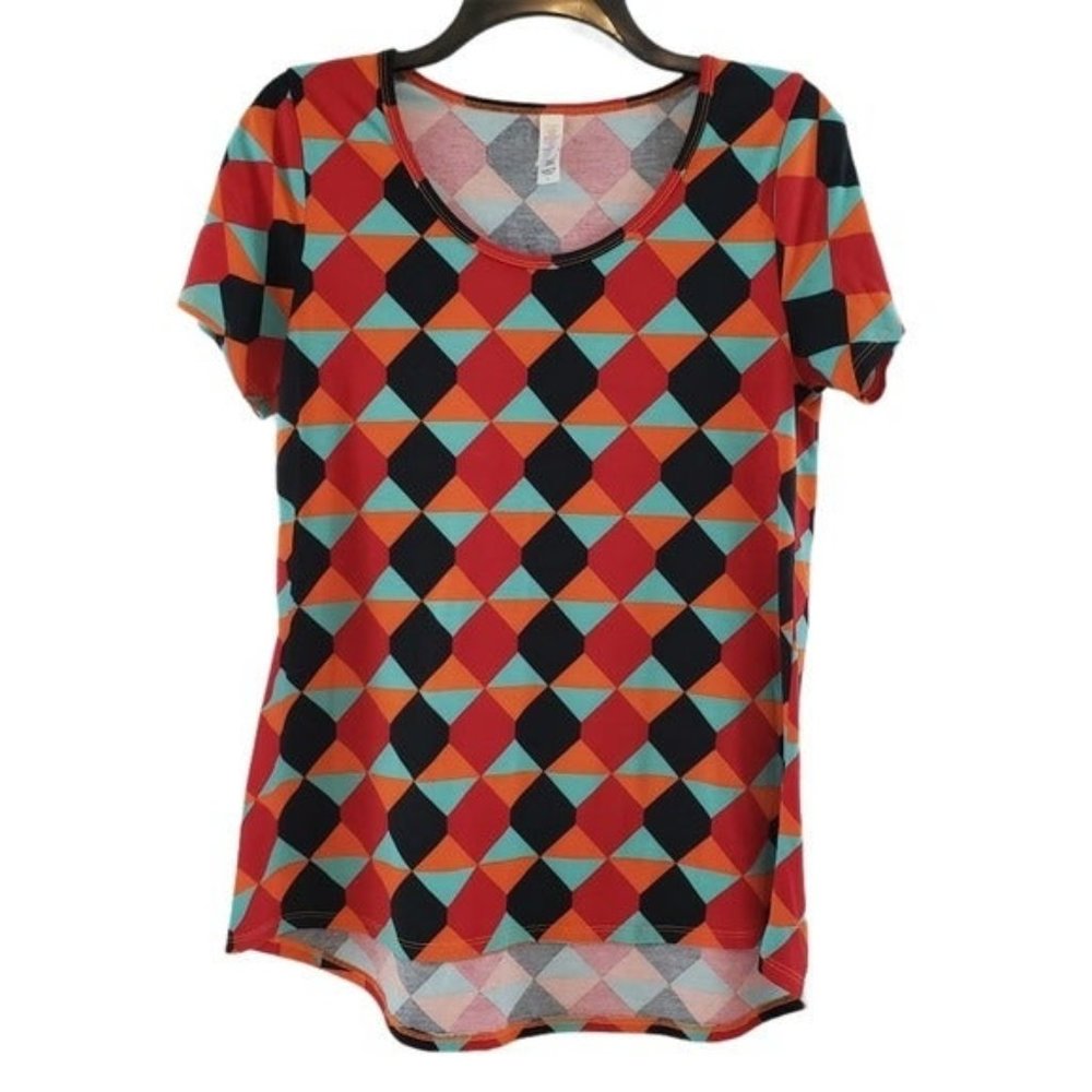 LULAROE HIGH LOW TOP SIZE SMALL GEOMETRIC PRINT